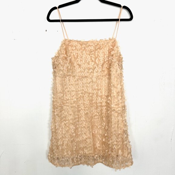 NWT $168 Anthropologie 3D Floral Peach Mini Dress Pockets Small mc - Picture 1 of 6